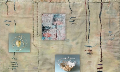 Lebensfasern - Quilts, Collagen, 3d Objekte von Annette Holtkamp