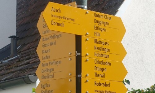 Wanderweg Aesch (Trottmattweg Eingang Schrebergärten)