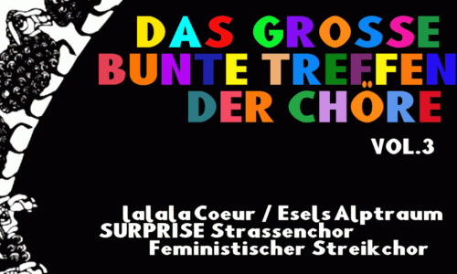 Das grosse bunte Treffen der Chöre: LALALAcoeur, Feministischer Streikchor, SURPRISE Strassenchor, Esels Alptraum