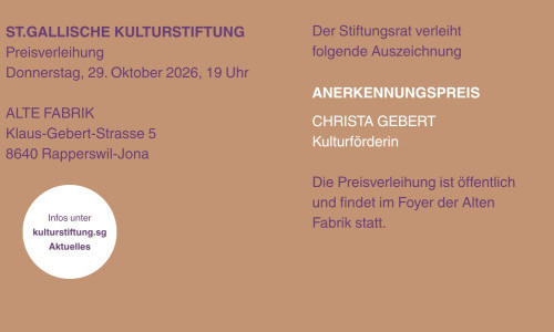 Verleihung Anerkennungspreis 2026