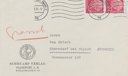 Buchvorstellung: Max Frischs Briefwechsel mit Peter Suhrkamp