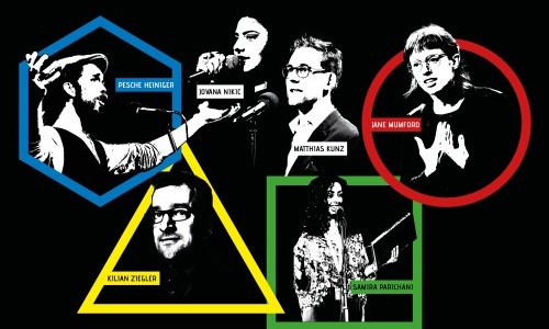 Slam-OLYMP Mit Pesche Heiniger, Jane Mumford, Samira Parichani und Cenk (für Kilian Ziegler). Moderation Jovana Nikic & Matthias Kunz.