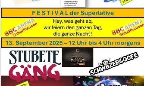 Club 100 Festival-Stubete G&auml;ng-Fr&uuml;nde-Schwiizergoofe-DJ's