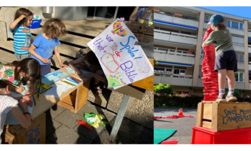 Spielplatz vor der Bibliothek