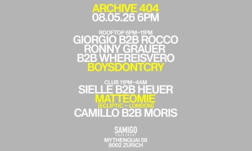 ARCHIVE 404 SUMMER OPENING AT SAMIGO