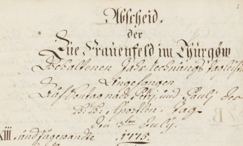 Frauenfeld als Hauptstadt der Eidgenossenschaft