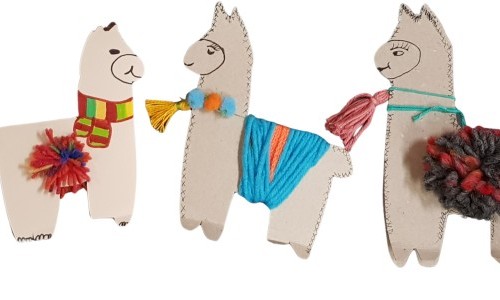Drop-in-Basteln: Bunte Lamas