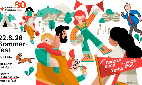 Sommerfest im Kinderdorf Pestalozzi mit Papa Moll