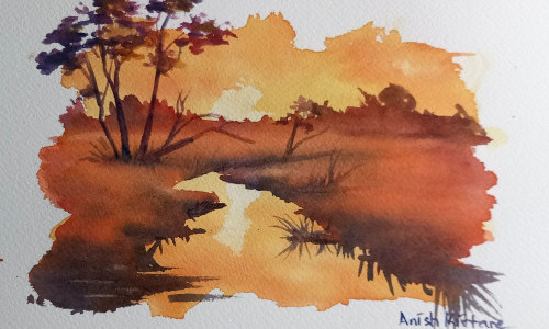 Guided watercolor painting for beginners